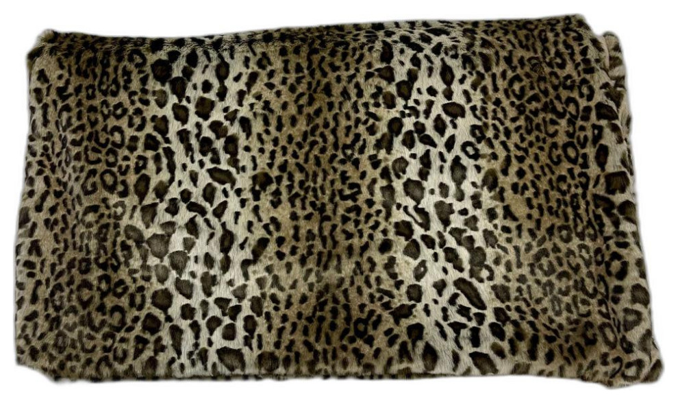 Ultra Soft Faux Fur Leopard Throw Contemporary Throws by