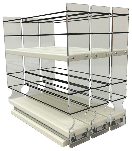 222x2x11 Spice Rack Drawer Cream Contemporary Spice Jars And