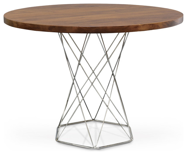 Stockholm Industrial Modern Solid Wood Round Dining Bistro 