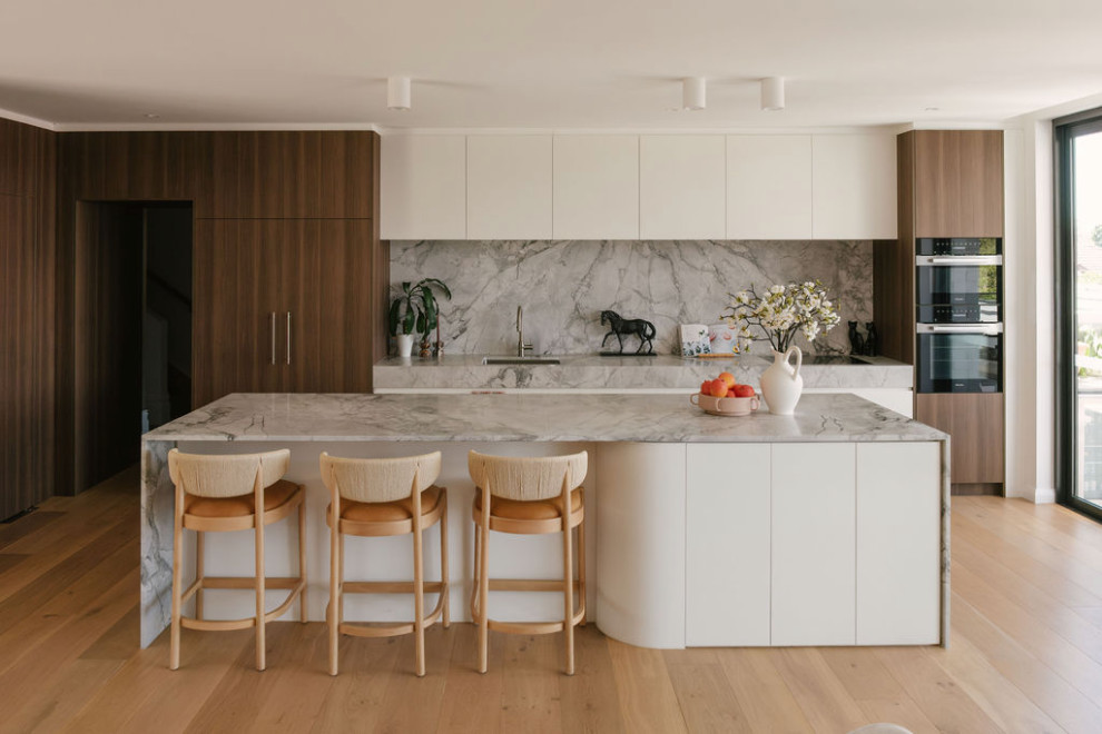This is an example of a transitional kitchen in Sydney.