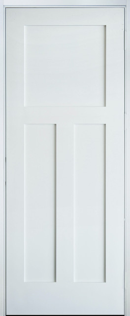 Craftsman Shaker 3 Panel Primed Prehung Interior Door 28 X80 Right Hand