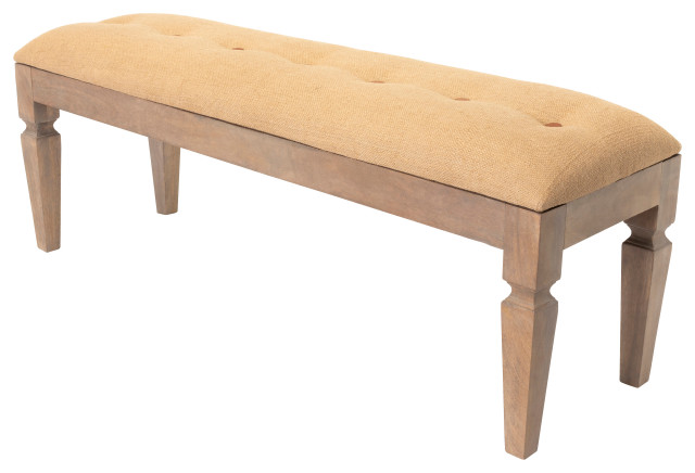 Surya Ansonia AIA-002 Upholstered Bench, Brown