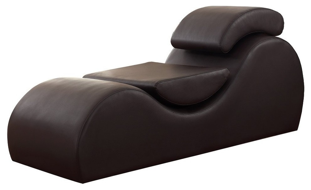 Athenes Faux Leather Yoga and Stretch Relax Chaise Contemporary Indoor Chaise Lounge Chairs