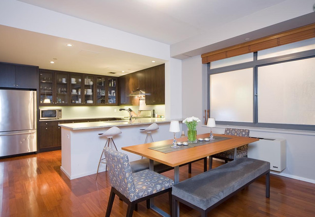 kitchen/dining area - contemporary - kitchen - new york -halcyon