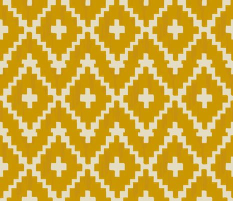 Fitted Crib Sheet, Southwest Diamond Mustard by Iviebaby