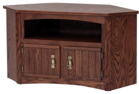 Solid Oak Mission Style Corner Tv Stand Cabinet Traditional Solid Oak Mission Style Corner Tv Stand Cabinet Natural