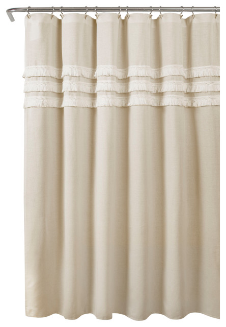 Ciel Tassel Shower Curtain Contemporary Shower Curtains By