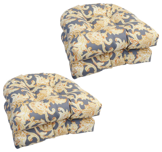 19" U-Shaped Dining Chair Cushions, Set of 4, Lahaye Patina