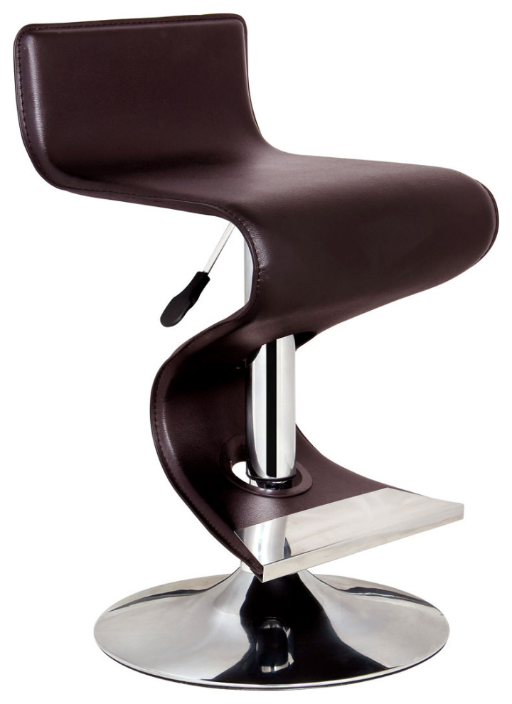 King Black Adjustable Height Black Bar Stool, 17X36 Contemporary