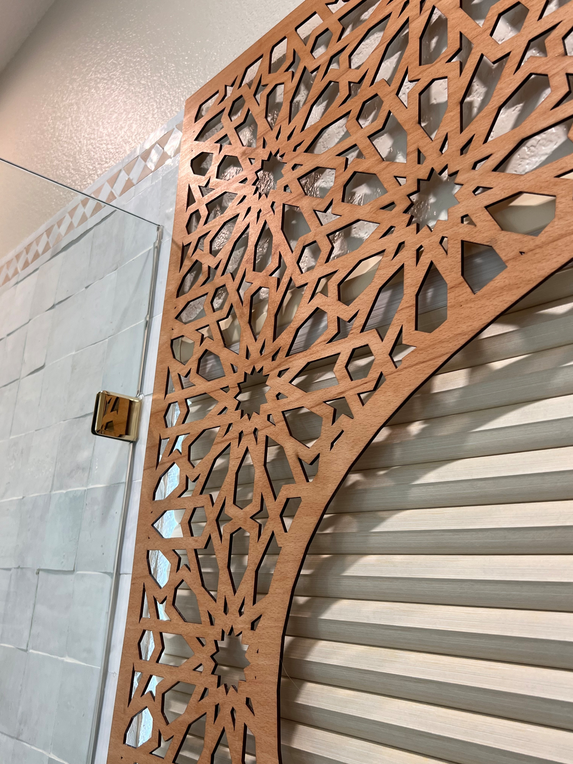 Custom Laser-Cut Valance Echoes Traditional Moroccan Motifs