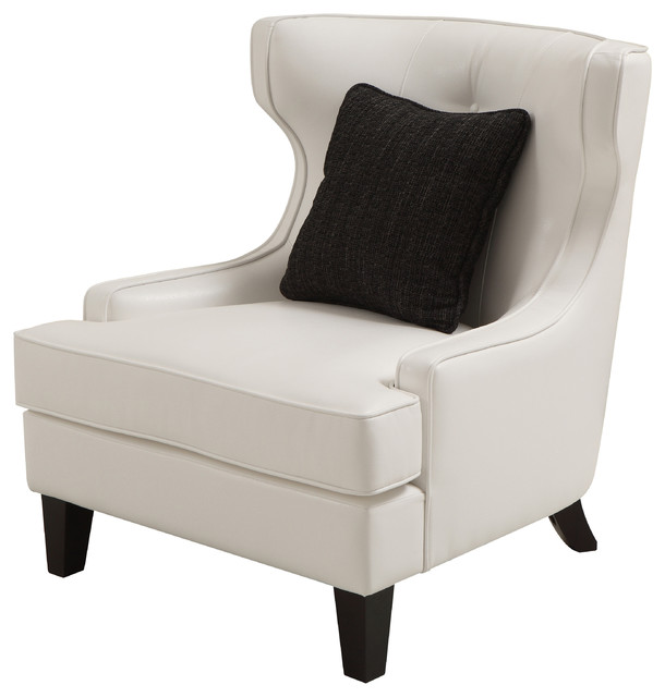 Skyline Chair In Cream Bonded Leather Transitional Armchairs And