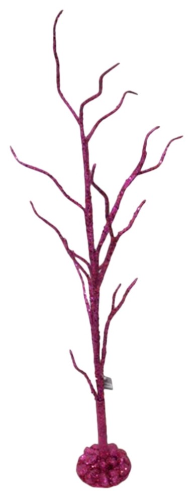 30 Inch Shimmering Fuchsia Glittered Twig Tabletop Christmas Holiday Tree