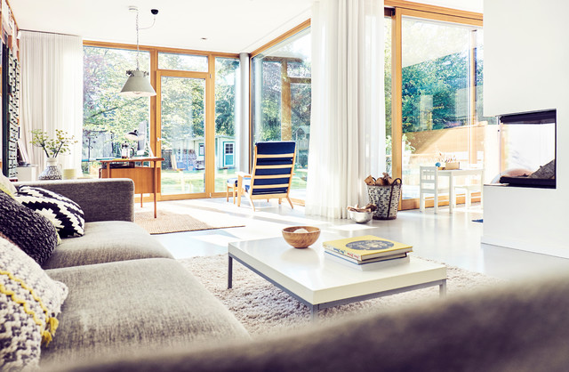 Modern meets Vinta(ge) contemporary-vardagsrum