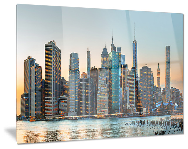 "New York City Skyline" Photography Glossy Metal Wall Art