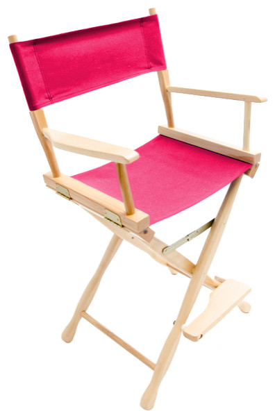 Gold Medal 24" Natural Classic Director's Chair, Pink Lipstick