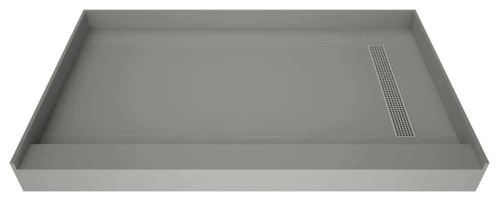 Tile Redi RT3060R-PVC-SQ Redi Trench 30" x 60" Rectangular Shower - Chrome