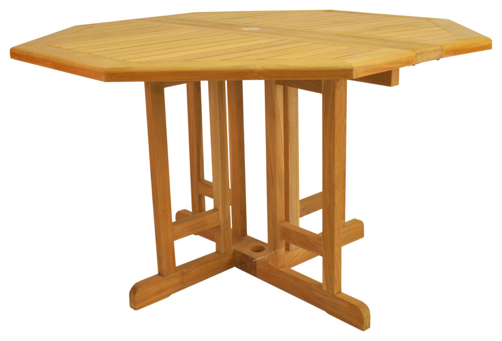Butterfly 47" Octagonal Folding Table Transitional Outdoor Dining