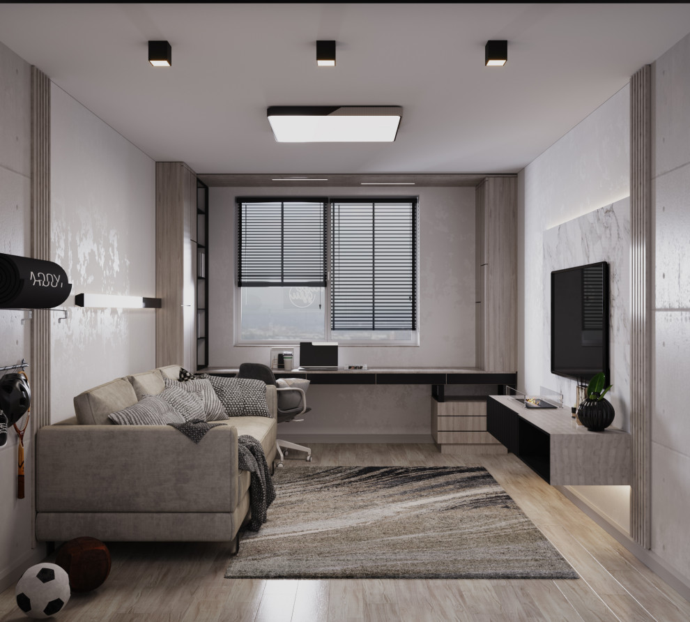 Стильное пространство для холостяка и его любимца