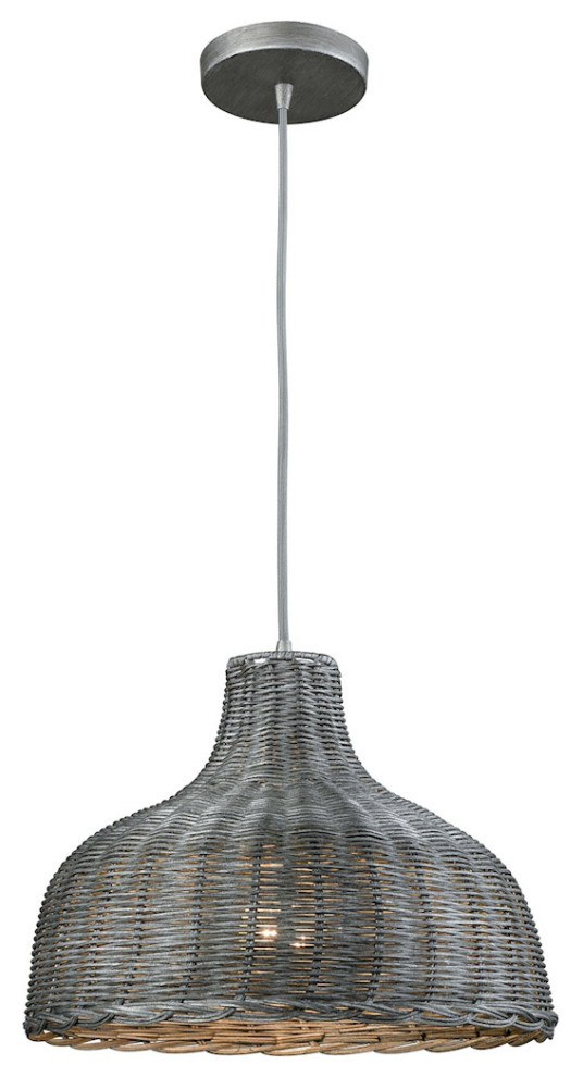 Dominical Beach 1 Light Pendant, Weathered Gray