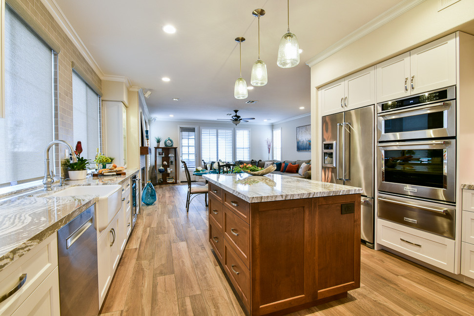 Example of a transitional kitchen design in San Diego