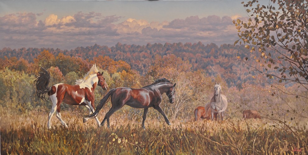 На воле 2011 год Холст Масло 100х200 см.