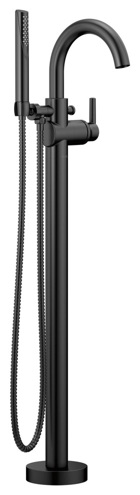 Delta Trinsic Matte Black Free Standing Tub Filler Faucet Includes Valve D2077V