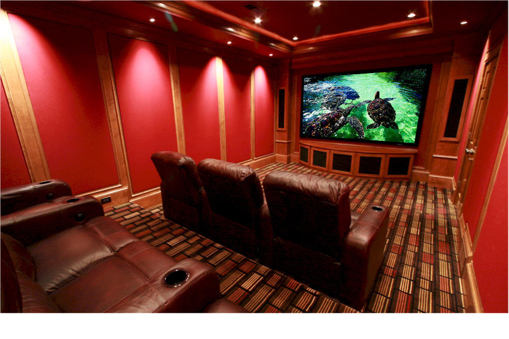 Inspiration for an expansive home cinema in London.