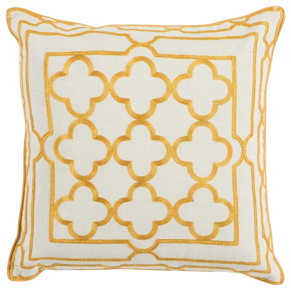 Trefoil Frame Pillow Mediterranean Decorative Pillows by KAS Rugs