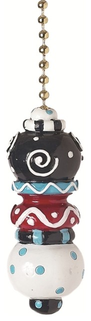 Red White Blue Stack Decorative Ceiling Fan Light Pull Clementine