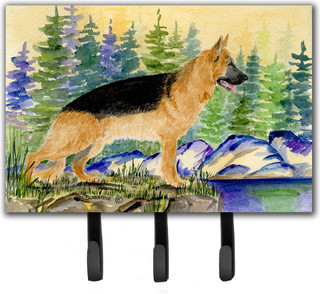 German Shepherd Leash Holder Key Hook Contemporary Wall Hooks By The Store