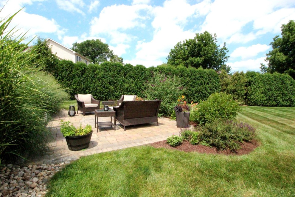 Patio - backyard concrete paver patio idea with no cover