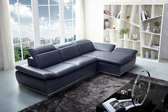 midnight blue leather sectional sofa