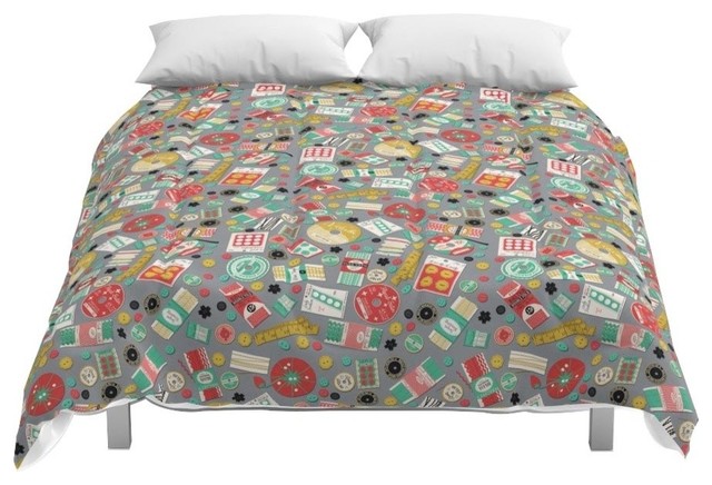 Society6 Gran S Sewing Basket Comforter Contemporary