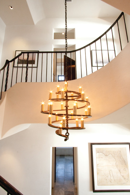 Modern Chandelier For Two Story Foyer Designs Hanging Chandelier In Two Story With Overlooking Railing For Foyer Modern