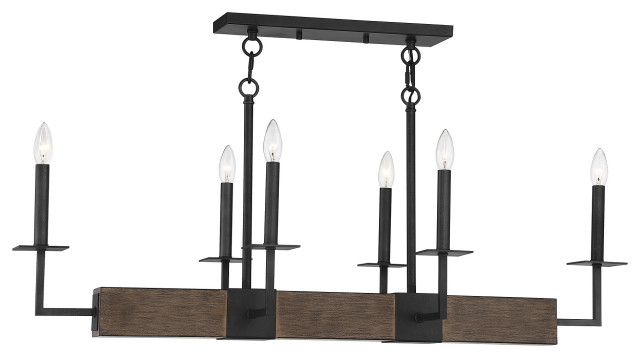 Remming Linear 6-Light Linear Chandelier, Remington - Transitional - Kitchen Island ...