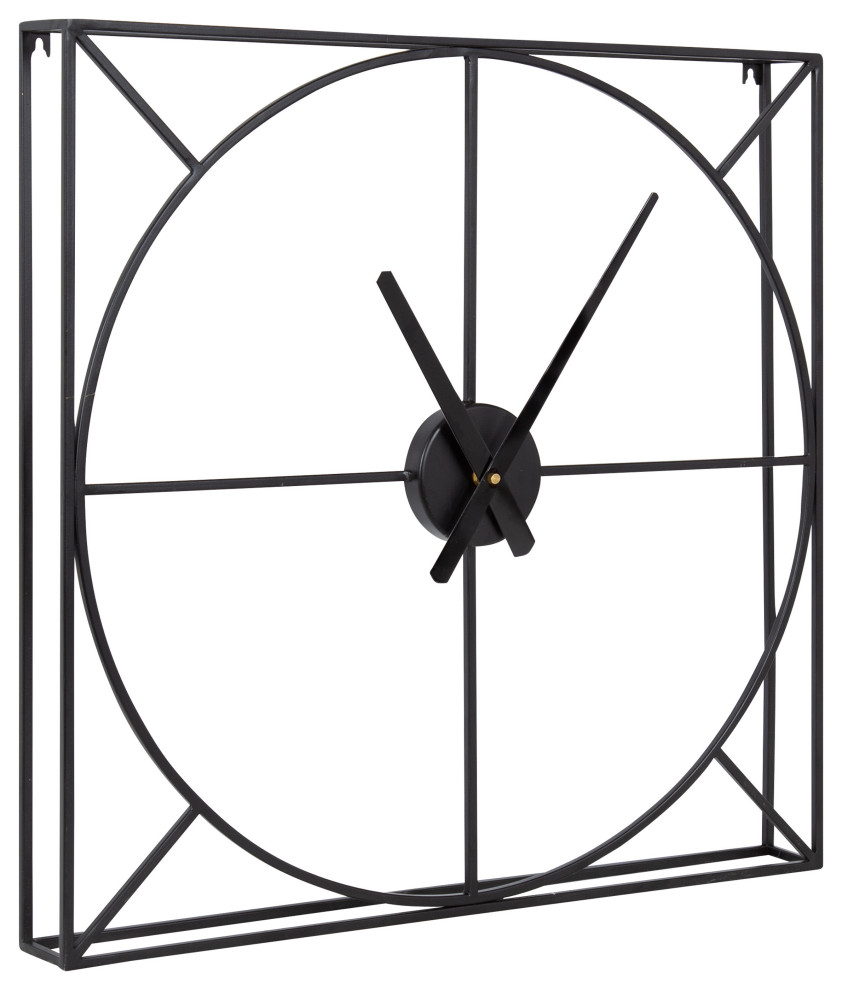 Willet Wall Clock, Black, 22"x22", 22x22 Industrial Wall Clocks