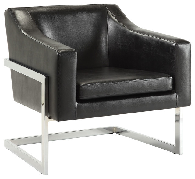 Coaster Contemporary Accent Chair With Metal Frame, Black