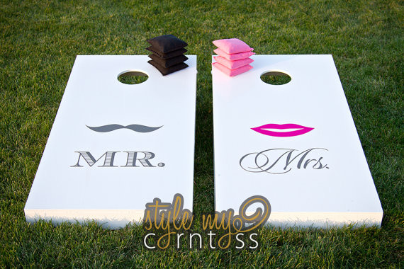 Wedding Cornhole Set with Bags by Style My Corn Toss