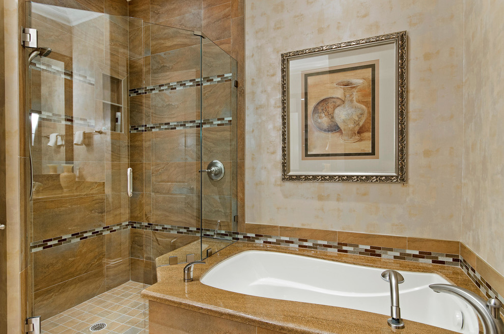 Example of a transitional bathroom design in Miami
