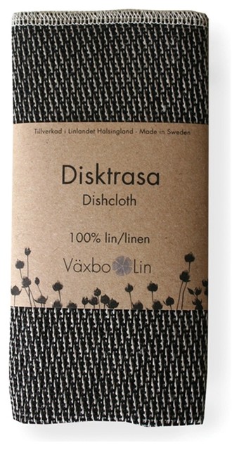 Linen Disktrasa Dishcloth, Black