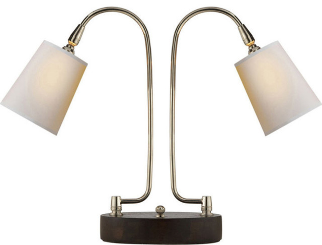 Thomas O'Brien LArc 2-Light Task Table Lamp, Polished Nickel
