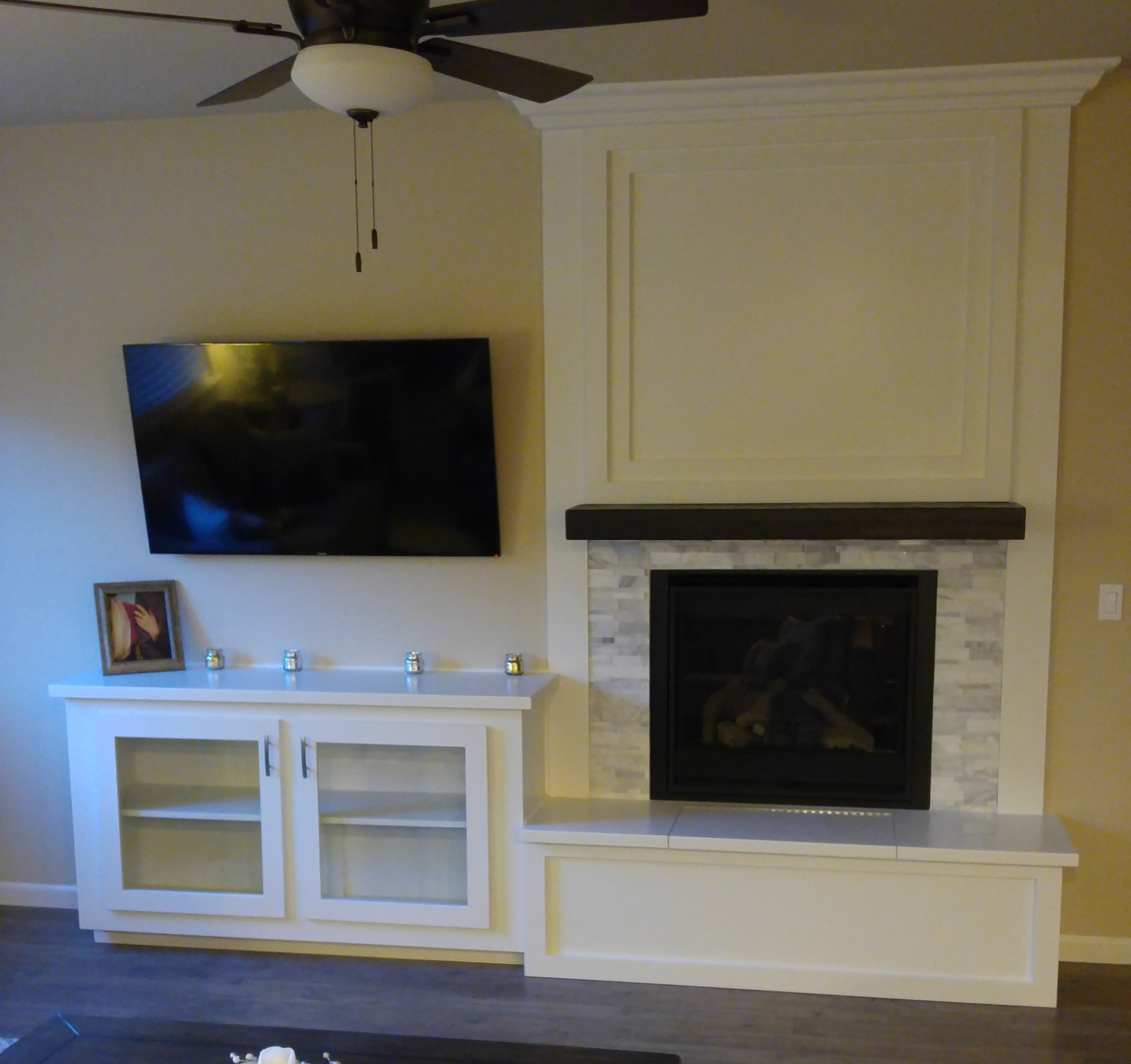 Fireplace Custom Cabinets Build Up