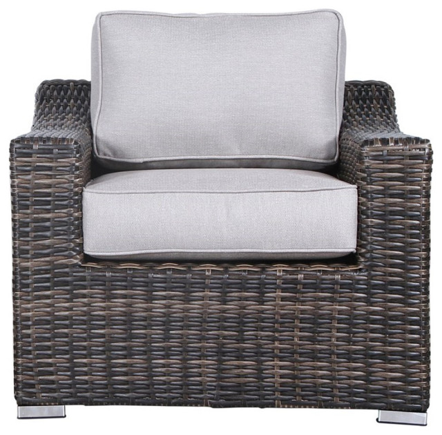 Living Source International Wicker Patio Chair with Cushions in