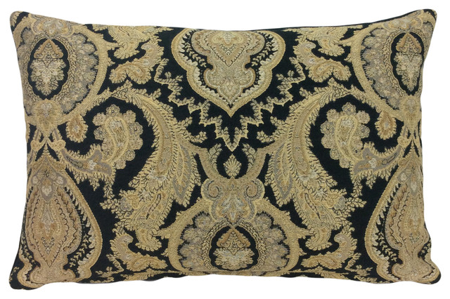 Fabricut Fabric Decorative Lumbar Pillow Cover Locanda Obsidian