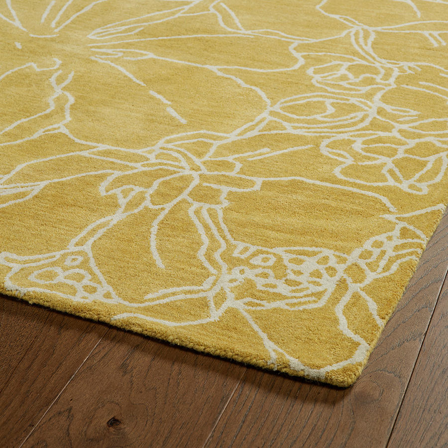 Kaleen HandTufted Melange Yellow Wool Rug Contemporary Area Rugs by BuyAreaRugs