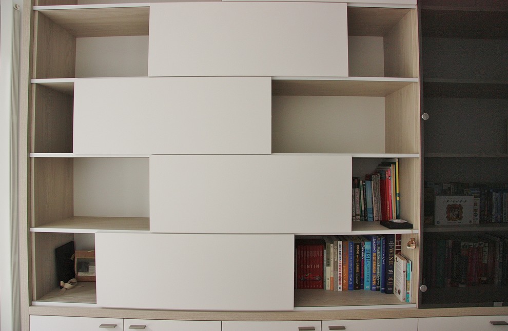 Puzzle Bookcases Shelving unit wiht desks and window seat