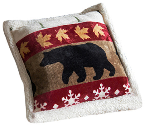 Tall Pine Sherpa Extra Plush Cabin Pillow Rustic Decorative