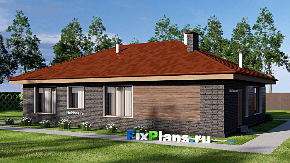 Проект одноэтажного дома 12х15м S125м2 F-15173