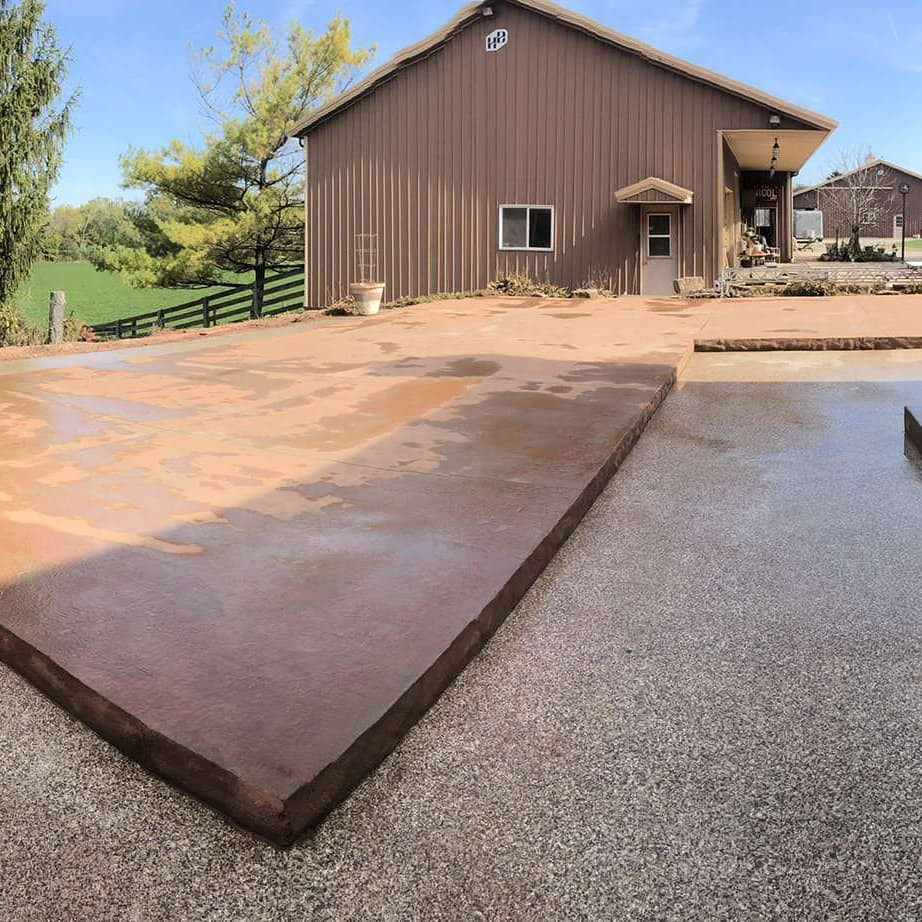 Italian Stamped Concrete Patio and Stairs
