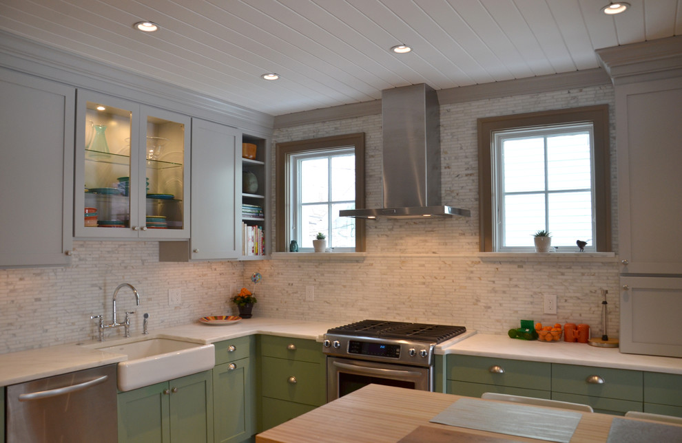Transitional kitchen photo in Boston